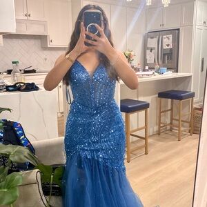 Blue Sequin Mermaid prom dress